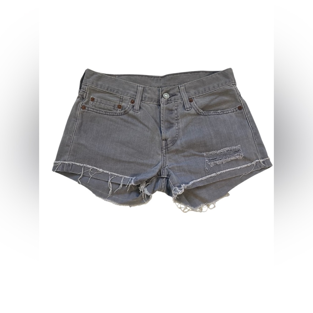 Levi’s Distressed Gray Denim Cutoff Shorts - Women's